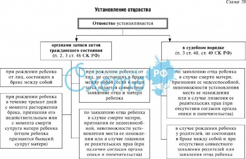 Материнство устанавливается схема