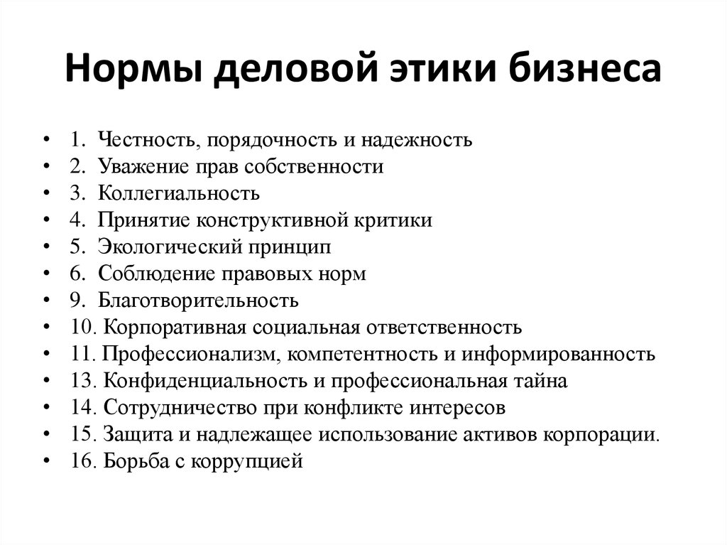 Основные принципы этики деловых отношений презентация