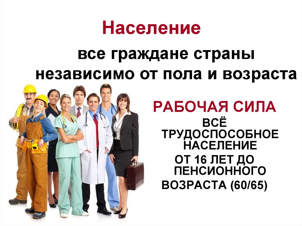 Рабочая сила то. Трудоспособное население. Рабочая сила и трудоспособное население. Нетрудоспособное население это рабочая сила. Рабочая сила Возраст.