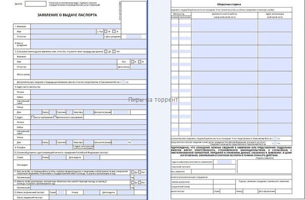 Заявление о выдаче паспорта несовершеннолетнему гражданину на 5 лет образец заполнения