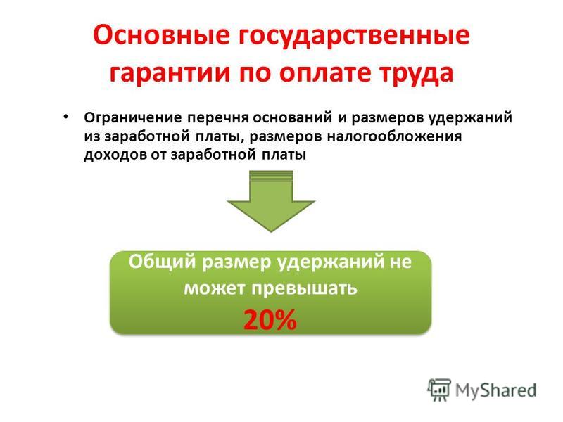 Тк размер удержаний. Государственные гарантии по оплате труда. Гос гарантии оплаты труда. Ограничения труда.