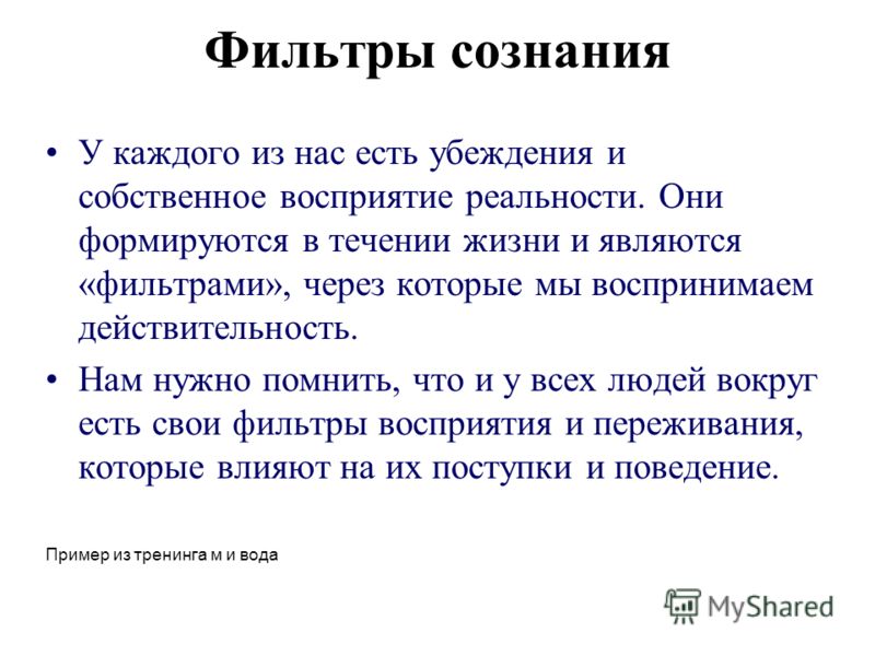 Жизненные взгляды 5. Сценарий жизни. Убеждения формируют реальность. Фильтры восприятия реальности. Каждый человек в процессе жизни формирует собственные убеждения.