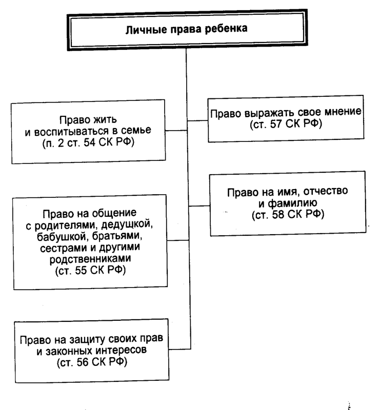 Схема прав и обязанностей родителей и детей