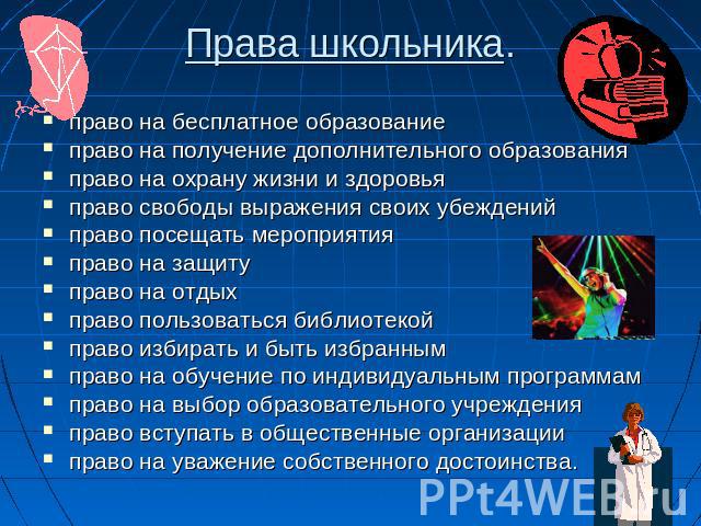 Проект права и обязанности обучающихся