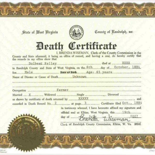Death certificates NJ