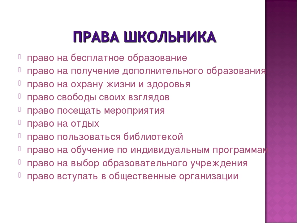 Проект декларация прав учащихся моего класса окружающий мир 4 класс