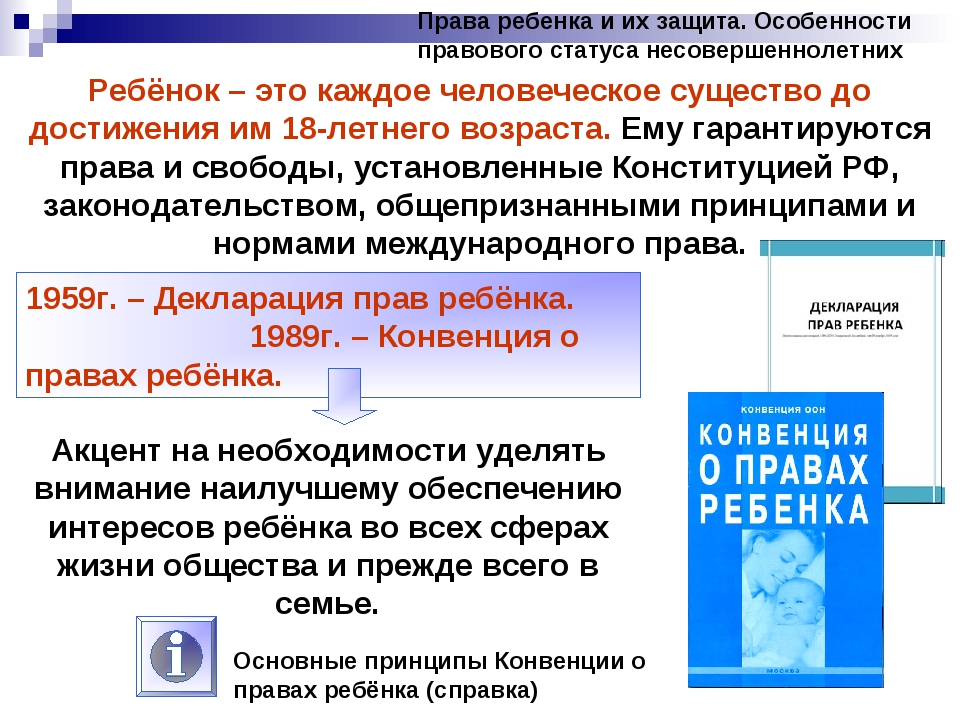 План правовой статус несовершеннолетних граждан