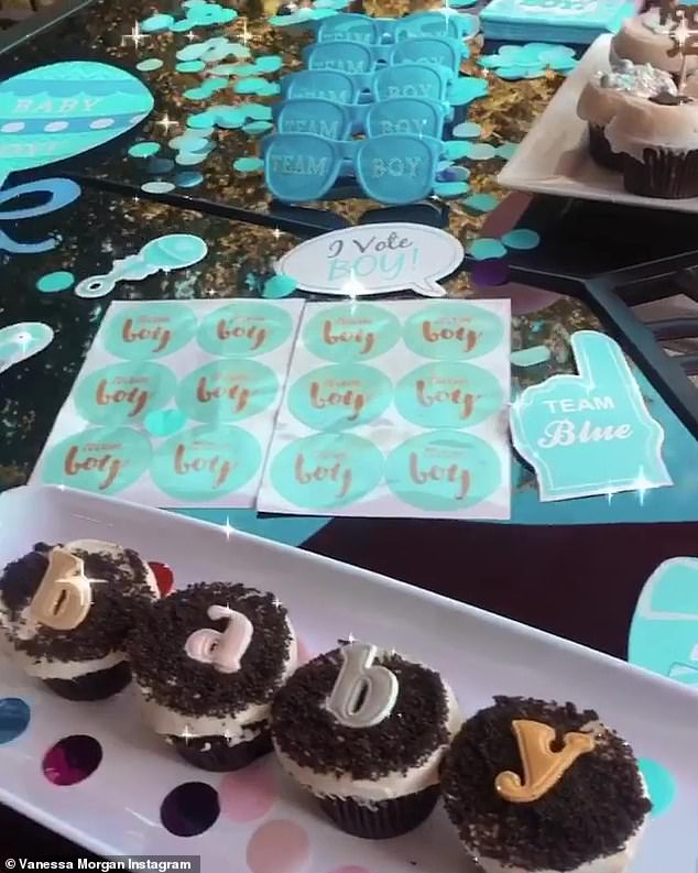 Party time: Vanessa gave fans a glimpse at the various decor that dominated the gender reveal party