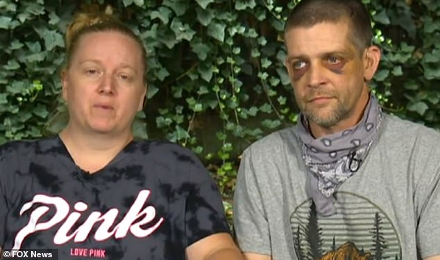 Adam Haner (right) was with his girlfriend, Tammie Martin (left), when he was beaten unconscious by a mob of Black Lives Matter protesters in Portland, Oregon, last Sunday evening