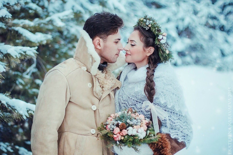 Свадьба в январе в русском стиле.