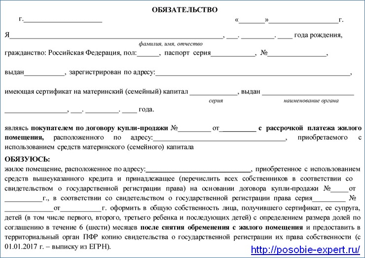 Выделение долей в квартире детям образец