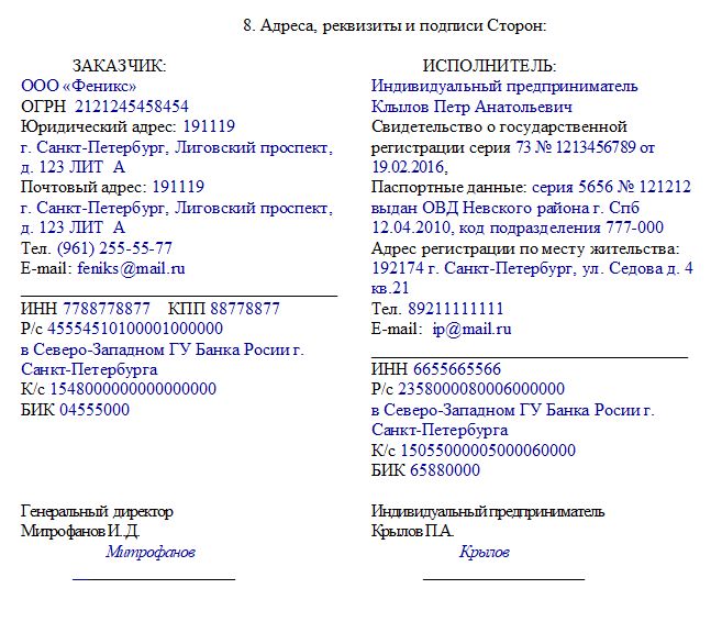 Юридические адреса и банковские реквизиты сторон. Реквизиты сторон физ лиц в договоре образец. Реквизиты сторон физических лиц в договоре пример. Реквизиты юр лица в договоре образец. Реквизиты банка в договоре образец.