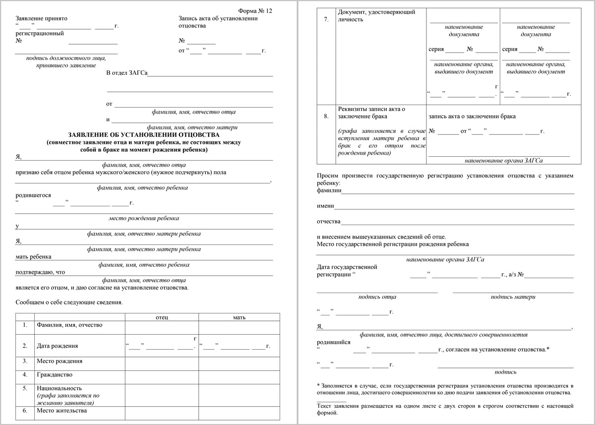 Исковое заявление об установлении факта признания отцовства после смерти отца образец