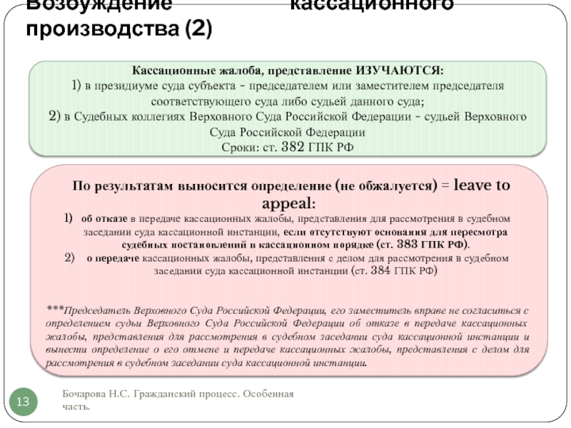 Производство в суде кассационной инстанции в уголовном процессе презентация