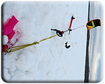 Самостоятельный запуск и посадка кайта надувастика зимой с помощью ледобура.